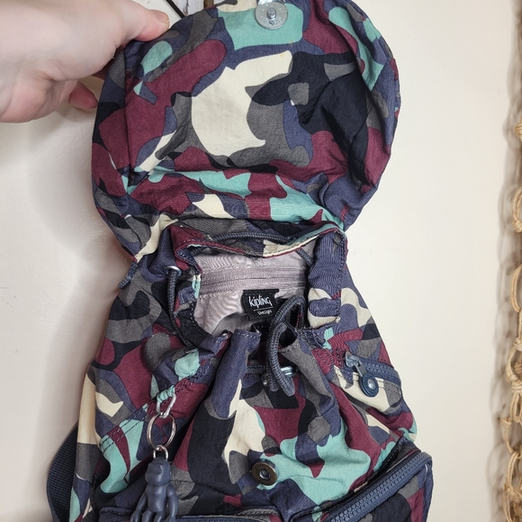 Kipling Elijah Backpack L Fem Camo Drawstring Top - Picture 2 of 13
